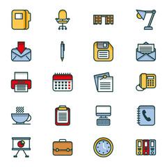 bundle of business set icons
