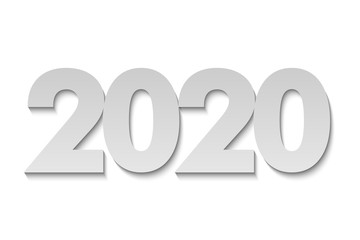 Happy new year 2020 cut paper background.