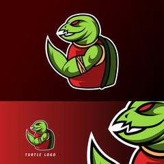 Angry ninja turtle mascot sport gaming esport logo template for squad team club
