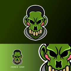 Crazy zombie open head mascot sport gaming esport logo template for streamer squad team club