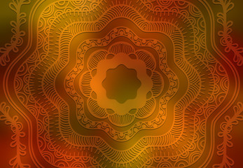 Fototapeta premium Abstract mandala graphic design and watercolor digital art painting for ancient geometric concept background