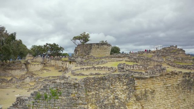 Aerial shot of the fortress of Kuelap in Peru