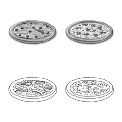 Vector design of pizza and food logo. Collection of pizza and italy vector icon for stock.