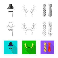 Vector design of party and birthday icon. Set of party and celebration stock symbol for web.