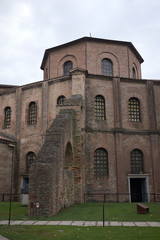 Fototapeta na wymiar Ravenna, Italy - August 14, 2019 : View of San Vitale Basilica exterior