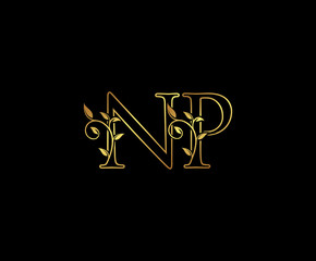 Initial letter N and P, NP, Gold Logo Icon, classy gold letter monogram logo icon suitable for boutique,restaurant, wedding service, hotel or business identity.
