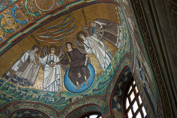 Ravenna, Italy - August 14, 2019 : View of San Vitale Basilica interior