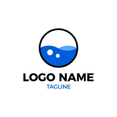 Laundry Logo, Washing Machine, Cleaning Service Logo Concept Isolated Vector.