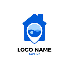 Laundry Logo, Washing Machine, Cleaning Service Logo Concept Isolated Vector.