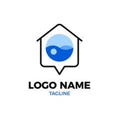 Laundry Logo, Washing Machine, Cleaning Service Logo Concept Isolated Vector.
