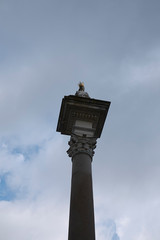 Ravenna, Italy - August 14, 2019 : Column in Piazza Duomo