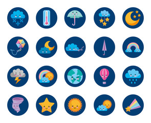 time and weather set icons