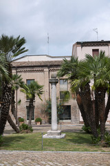 Obraz premium Ravenna, Italy - August 14, 2019 : View of the column in front of Santa Apollinare Nuovo basilica