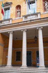 Ravenna, Italy - August 14, 2019 : View of Dante Alighieri theater