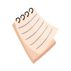 Open notebook on a spring. Vector illustration on a white background.