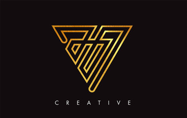 V Golden Letter Modern Trendy Design Logo. Letter V Icon Logo with Modern Monogram