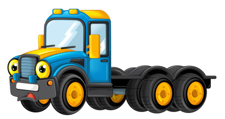 cartoon happy cistern truck isolated on white background - illustration for children