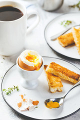 Soft boiled egg for breakfast