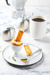 Soft boiled egg for breakfast