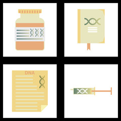 Medical icon set and brain with dna, pain and anatomy. Knee related medical icon vector for web UI logo design.