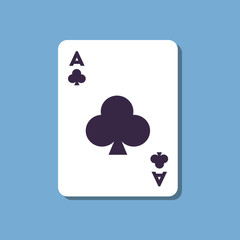 paper sticker on stylish background poker playing card