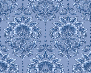 Vector damask seamless pattern element. Classical luxury old fashioned damask ornament, royal victorian seamless texture for wallpapers, textile, wrapping. Exquisite floral baroque template.