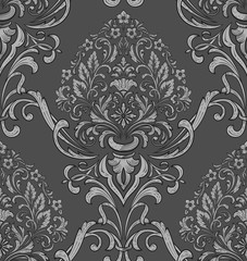 Vector damask seamless pattern element. Classical luxury old fashioned damask ornament, royal victorian seamless texture for wallpapers, textile, wrapping. Exquisite floral baroque template.