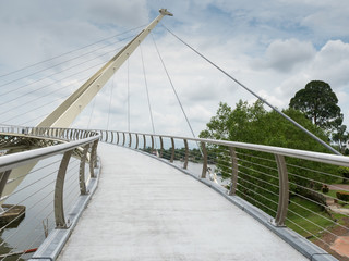 Darul Hana Bridge over the Sarawak River, Kuching, Borneo, Malaysia