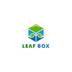 Leaf box logo template design - vector