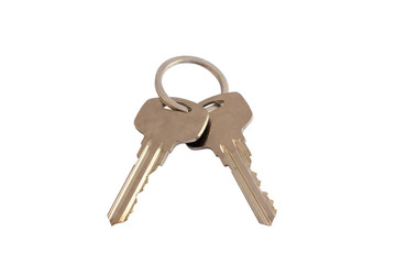 Door keys isolated on white background. key on a white background.