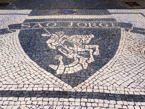 Sao Jorge Island mosaic sign, Azores, Portugal