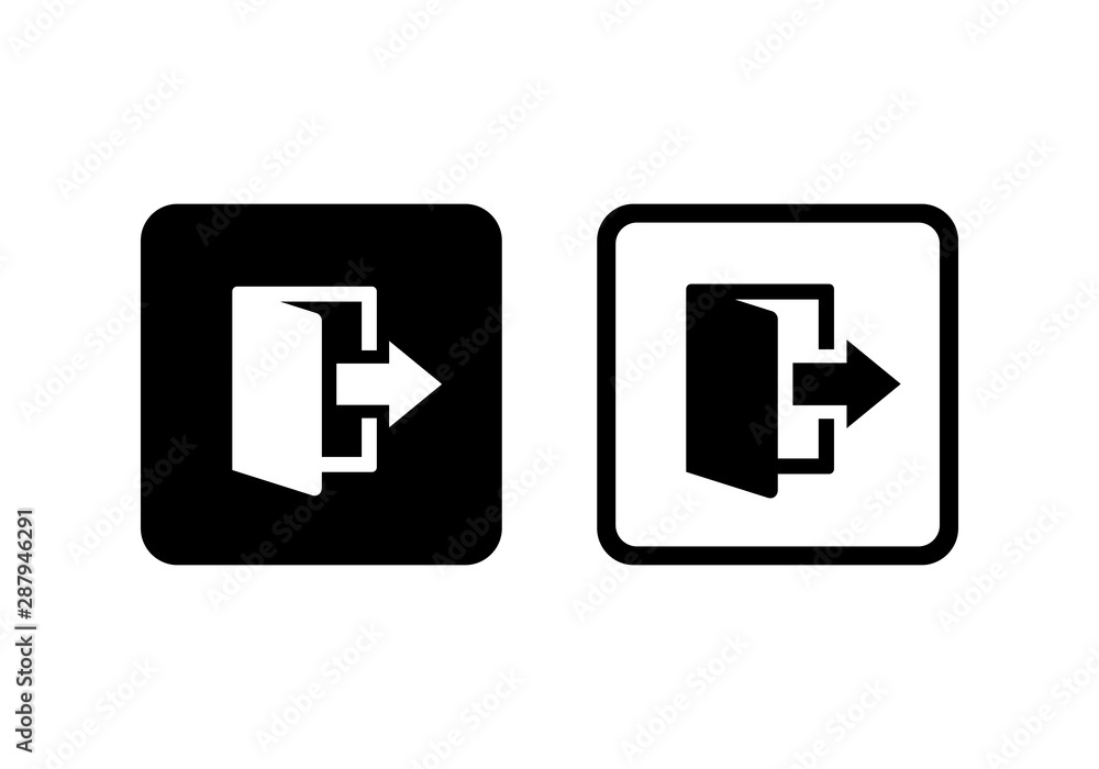 Aufkleber exit icon vector