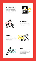 CAMPING LINE ICON CONCEPT