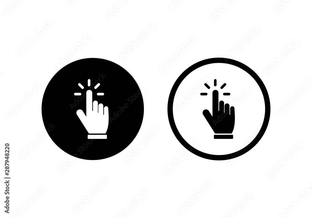 Poster hand cursor click icon symbol vector