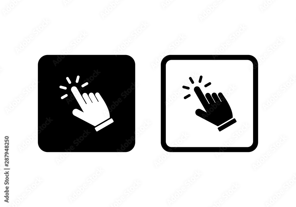 Poster hand cursor click icon symbol vector