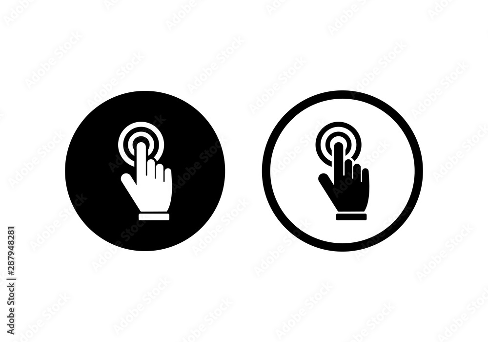 Poster hand cursor click icon symbol vector