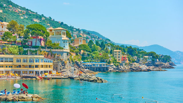 Ligurian seashore in Bogliasco near Genoa