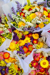 colorful bouquet of dried flowers