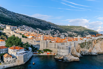 aerial view  landscape shot of Dubrovnik old city in Croatia