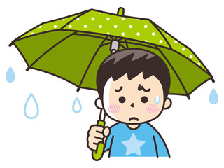 傘を差す憂鬱な男の子