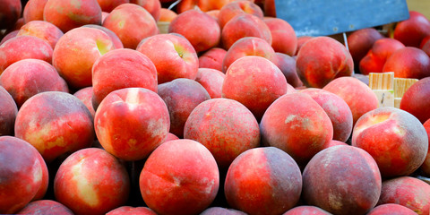yellow peach sold in market in provence-france