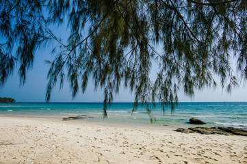 Beautiful beach and tropical sea with blue sky at Koh Kood Thailand
