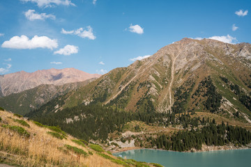 Big Almaty lake located in Tien Shan mountains in Kazakhstan