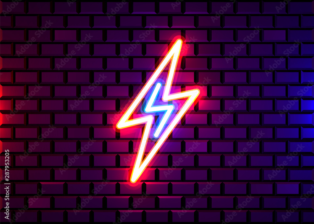 Wall mural realistic isolated neon sign of energy for decoration and covering on the wall background. concept o