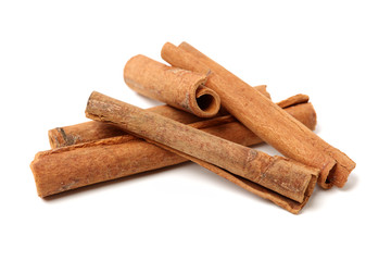 Cinnamon on a white background