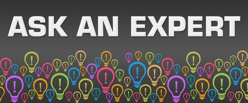 Ask An Expert Dark Colorful Bulbs With Text 