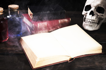 Opened book with traditional decorations