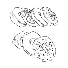 Donuts illustration isolated on white background