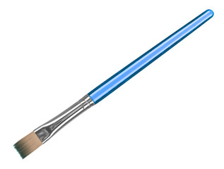 Fototapeta premium brush for drawing with a transparent blue pen on isolated white background