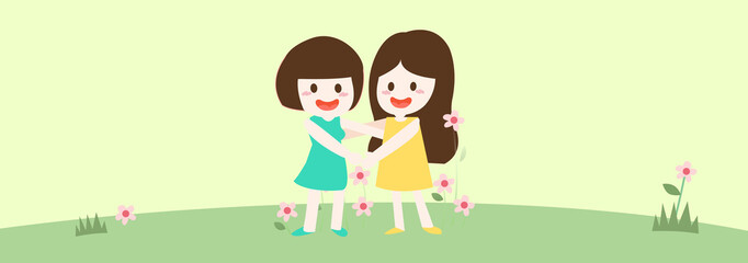 Girlfriend, friendly, good, small, lovely, cartoon, playmate, woman, woman, gynecology, gynecology, friends, physiology, mother, Baoma